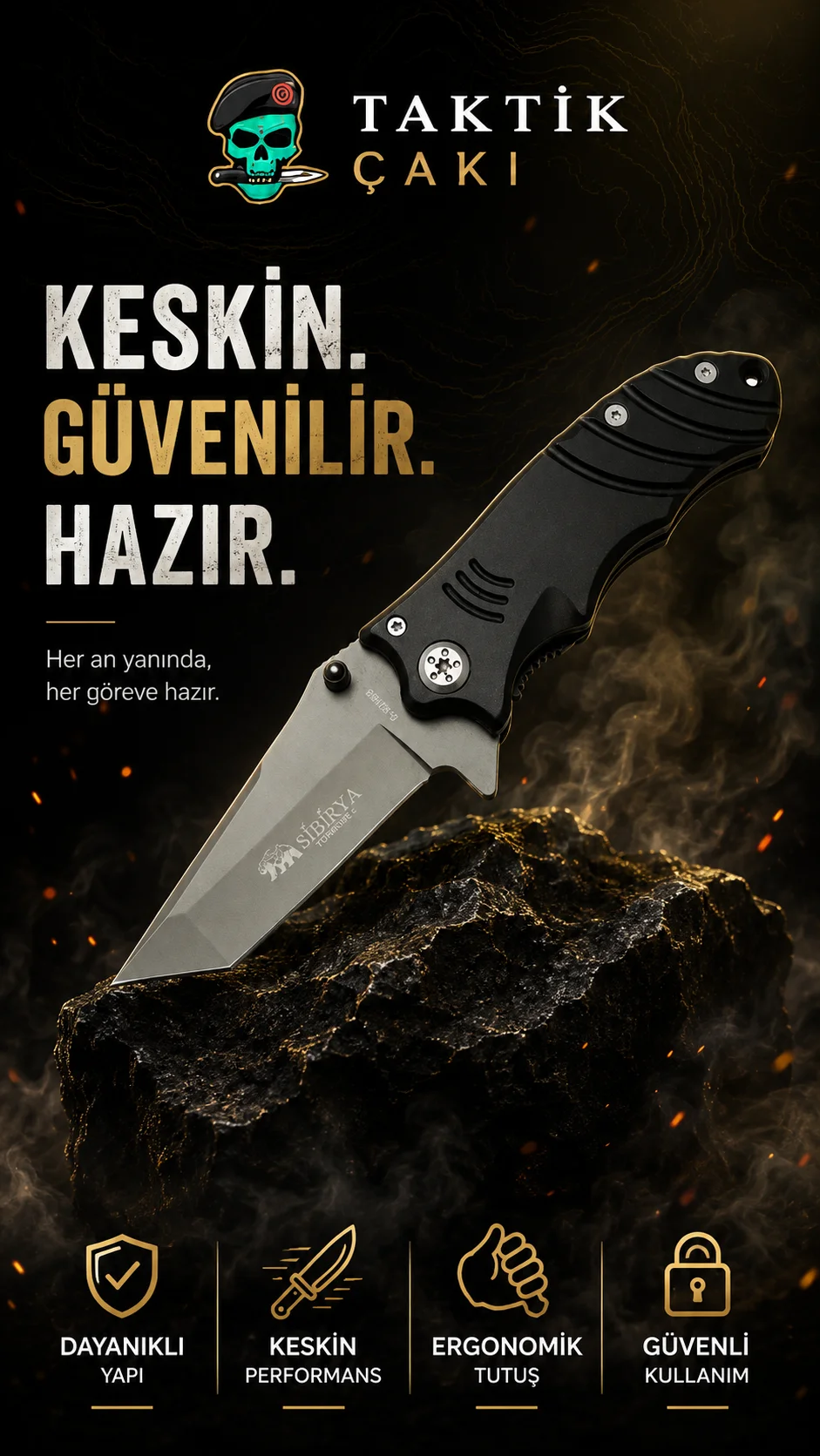 Sibirya Kurt Çakı Tanto Profesyonel Av Çakısı - Görsel 2