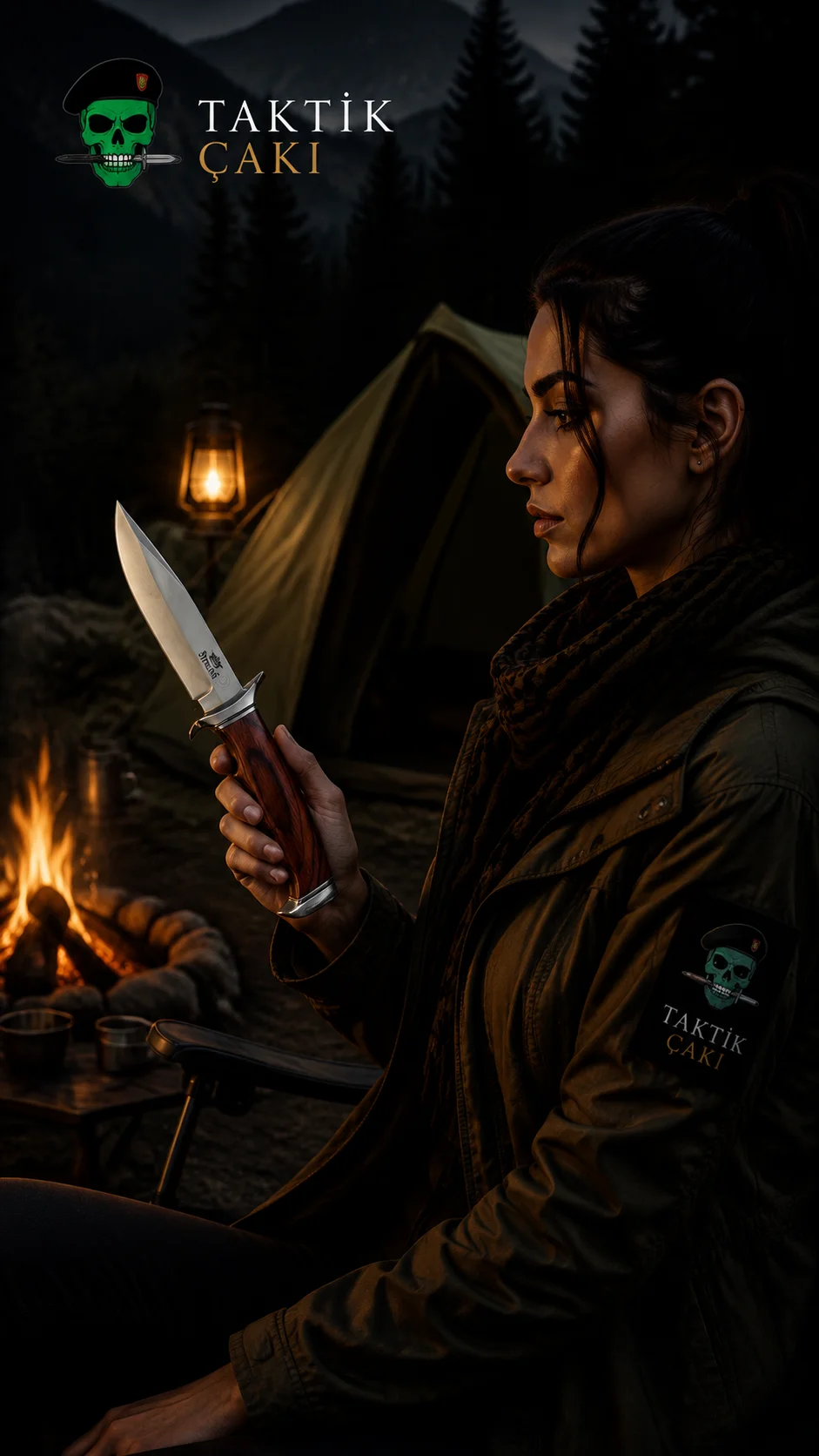 Sterling 19 cm Brown Hunting Knife – Professional Sharp Steel Hunting Knife - Görsel 2