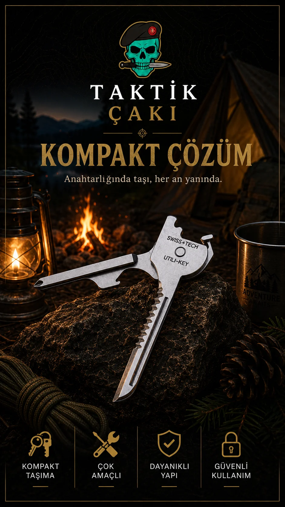 Swiss+Tech Profesyonel Anahtarlık Çakı Vs. 7 CM - Görsel 2