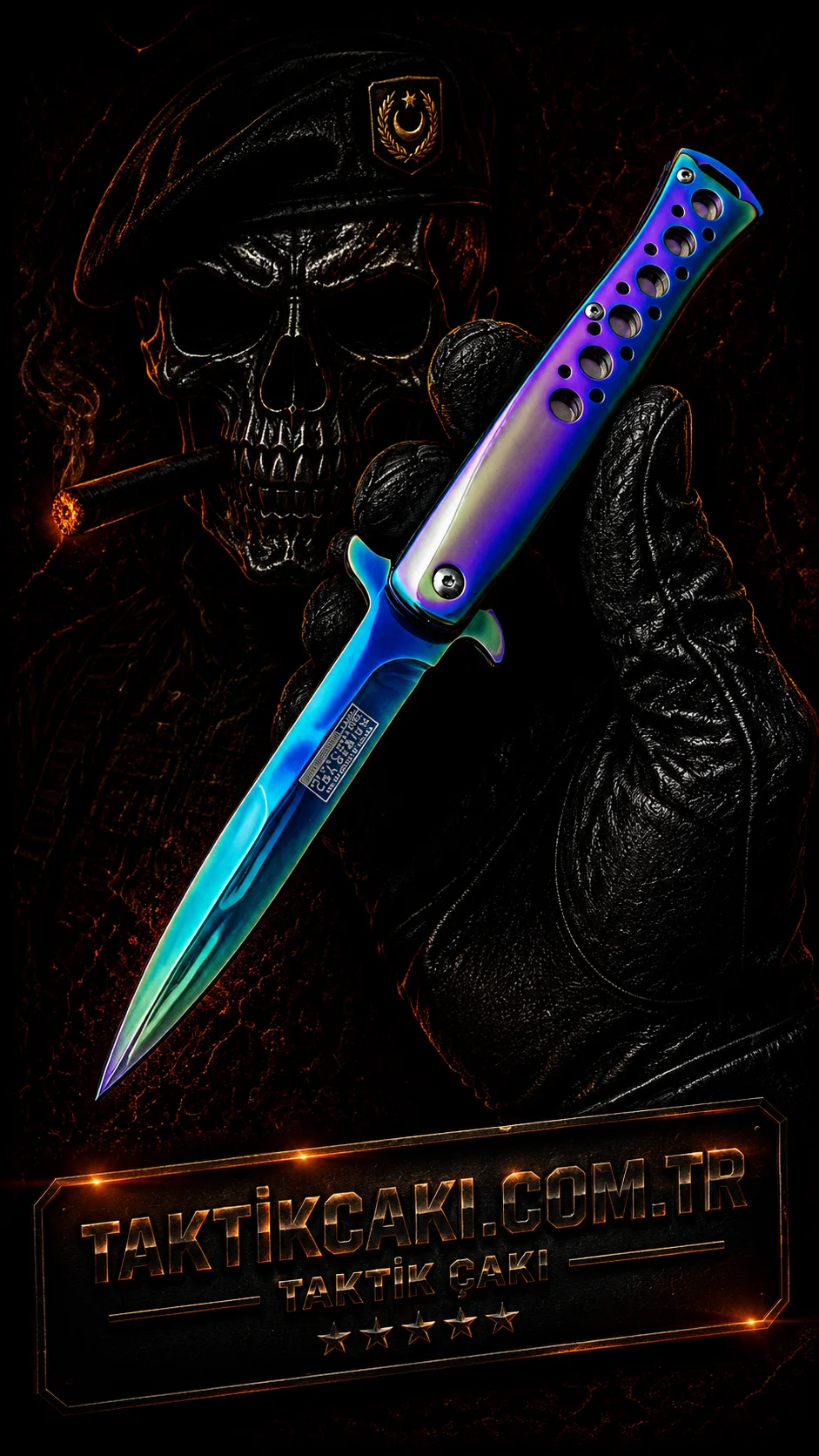 Tac Force Ti‑Lite Rainbow Folding Knife 23 cm – Colorful, Lightweight and Durable Tactical Knife - Görsel 1