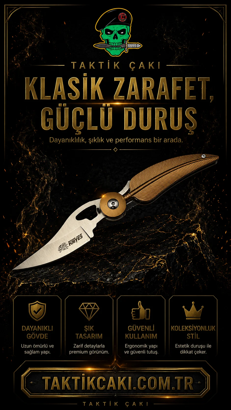 Tüy Knives Kahve Çakı - 18.5 CM - Görsel 2