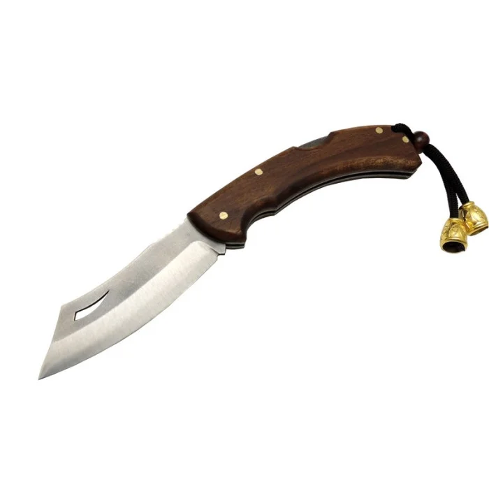 Ustura Çakı Ceviz Sap 18 CM – Yerli Çelik 4116 – Emniyet Kilitli