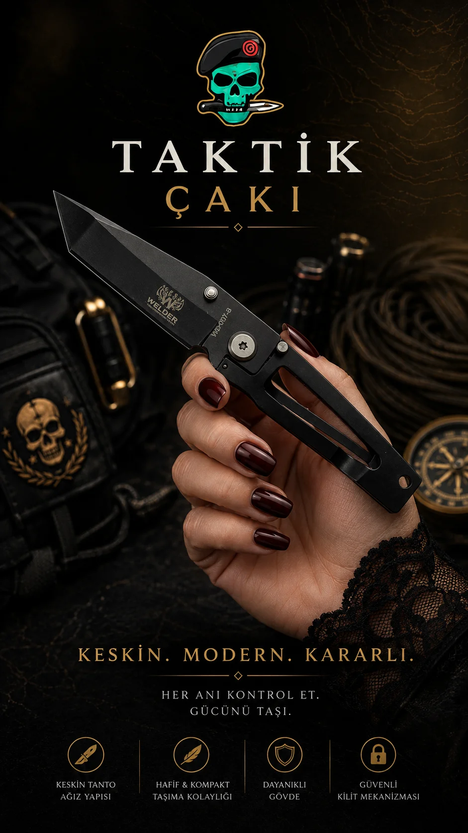 Welder Polat Çakı - Çelik Kesim Profesyoneli 16 CM