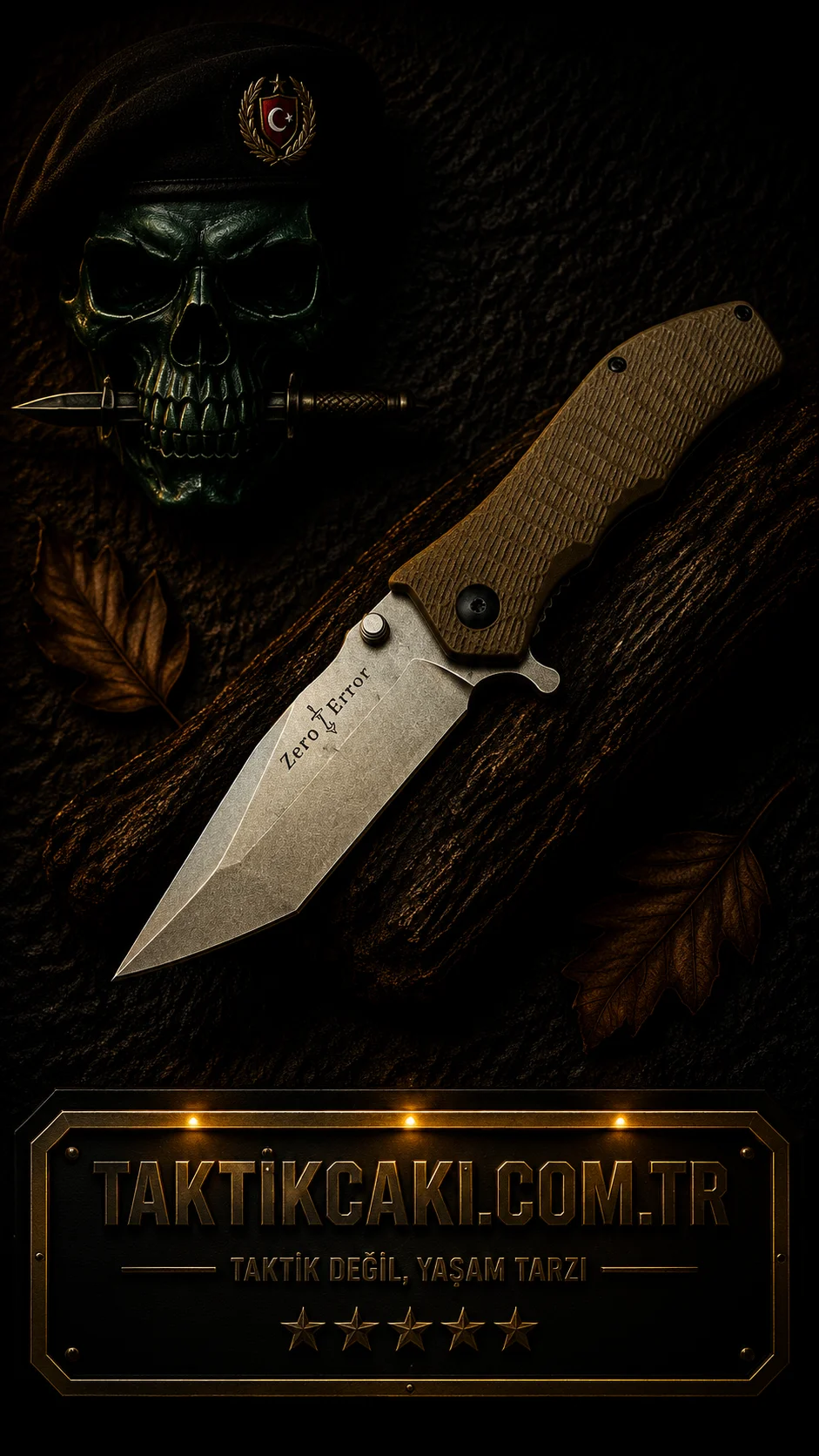 Zero Error Çakı Grey 20 CM - Profesyonel Çakı